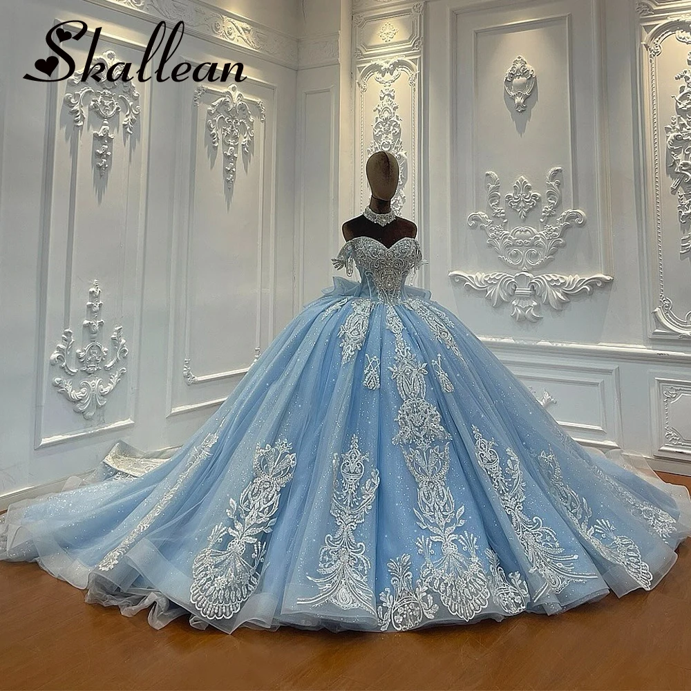 dress sweet sixteen Pink Beaded Quinceanera Dress, Ball Gown, 16 Dresses, Prom – DressesTailor Complete with a statement bow and a flowing A Off Shoulder Navy Blue Ball