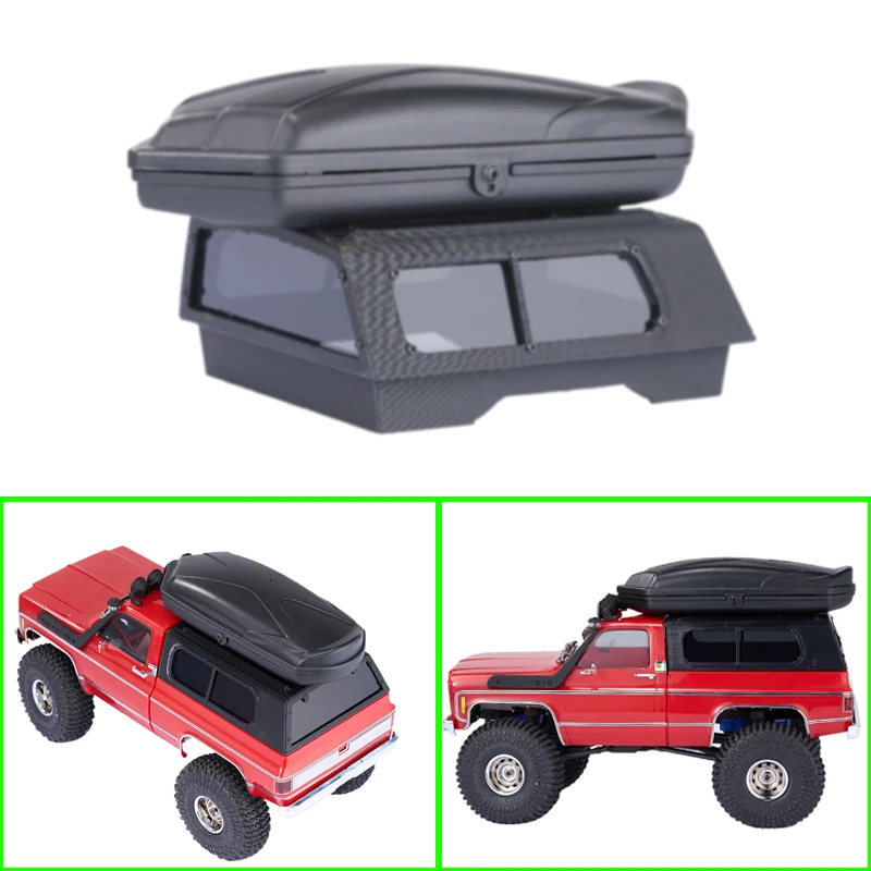 Skrzynia dachowa z nadrukiem 3D i pokrywa bagażnika do części zamiennych 1/18 RC Crawler TRX4-M Chevrolet K10