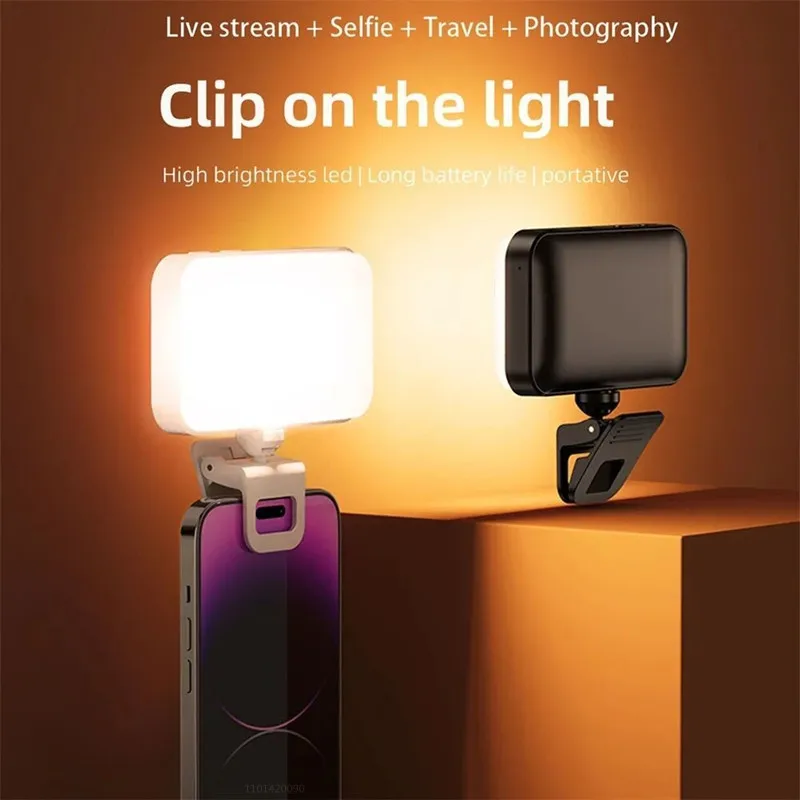 FANGTUOSI 新しいポケット LED Selfie 補助光 1000Mah 充電式 Iphone IPad 携帯電話クリップフラッシュビデオ写真撮影ランプ