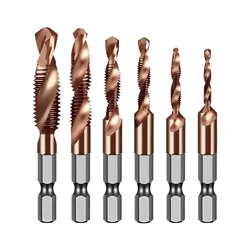 1PC Tap Drill Bit Set Hex Shank Cobalt Tapping Drilling Integrated Composite Tap Tools Machine Compound Tap M5 M6 M8 M10