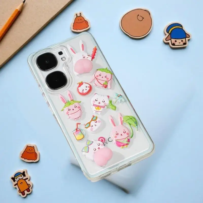 1 قطعة ثلاثية الأبعاد منتفخ لينة الحيوان بعقب ملصقات DIY بها بنفسك سكرابوكينغ ، جراب هاتف الديكور ، الحرف المدرسية