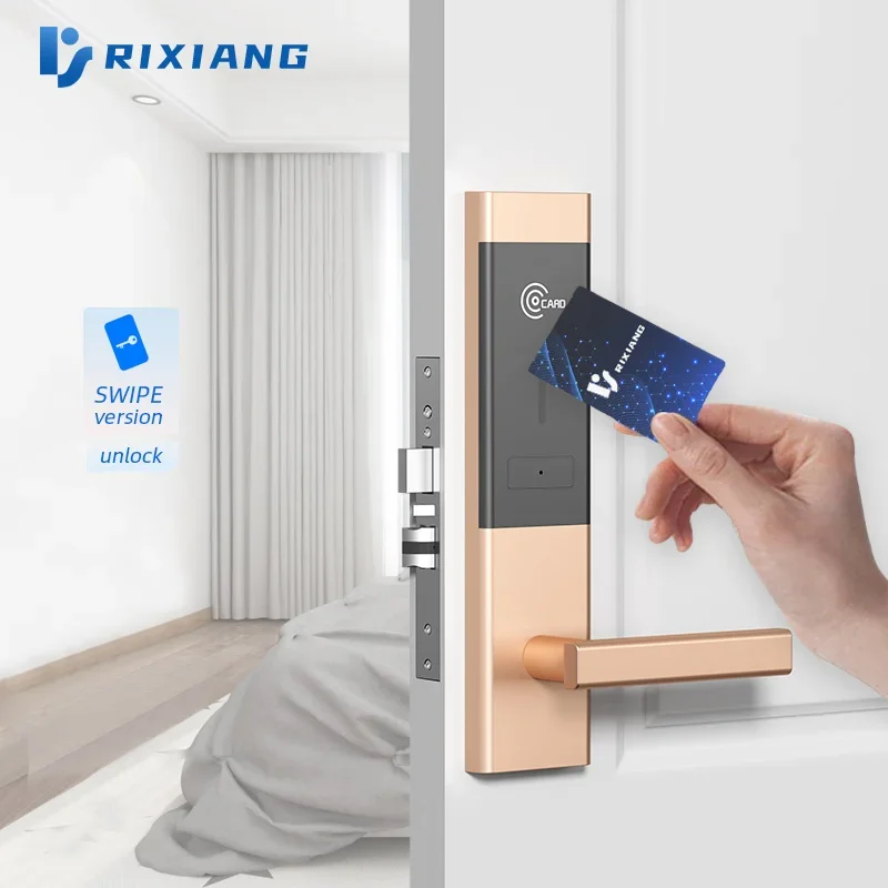 

Fashionable Electronic RFID Door Lock With Software RF Copete Alfiler Clavija Handle Nivel Departamento Hotel Lock