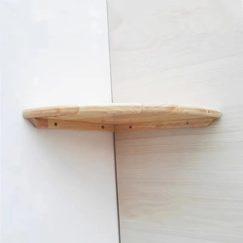 15-30cm Solid Oak Wood Floating Corner Shelf Display Storage Rack For Plants Photos Spice Kitchen Bedroom Living Room Wall Shelf