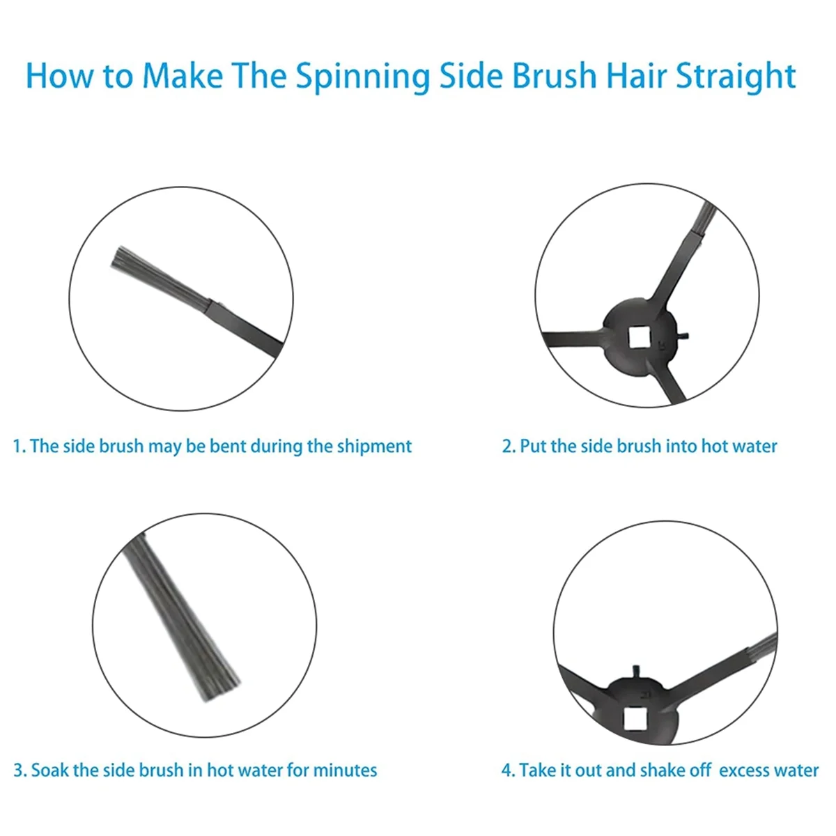 Brosse latérale pour Dreame Mova Dallas/Surintendant ver Dallas, pièces de rechange pour nettoyeur, 6 pièces