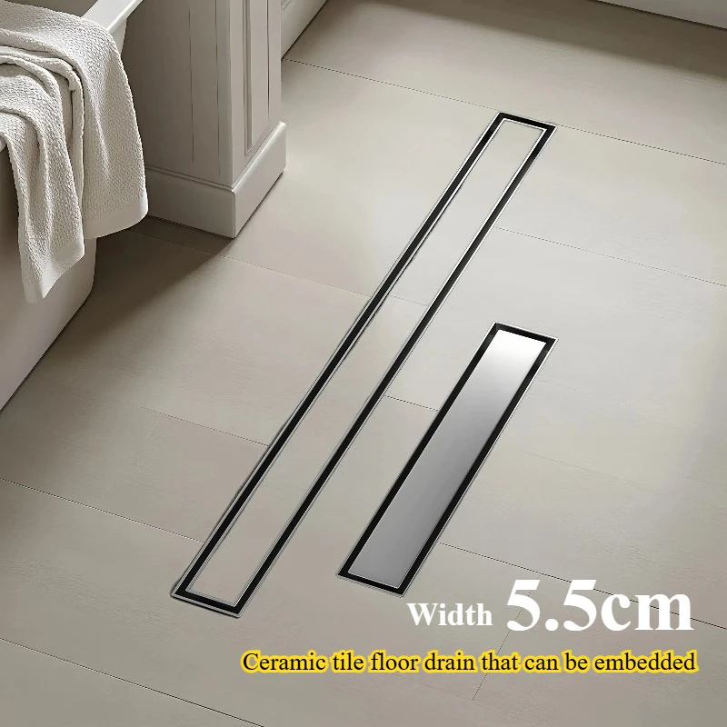 sus304 stainless steel shower floor drain 5.5cm wide, can be embedded with ceramic tiles floor drain, anti odor floor drain