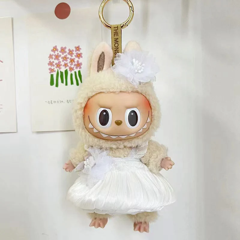 Mini vêtements de courses en peluche mignons pour enfants, accessoires de tenue, poupées Kpop coréennes, robe de mariée, cadeau de bricolage, 17cm, Exo Labubu Idol