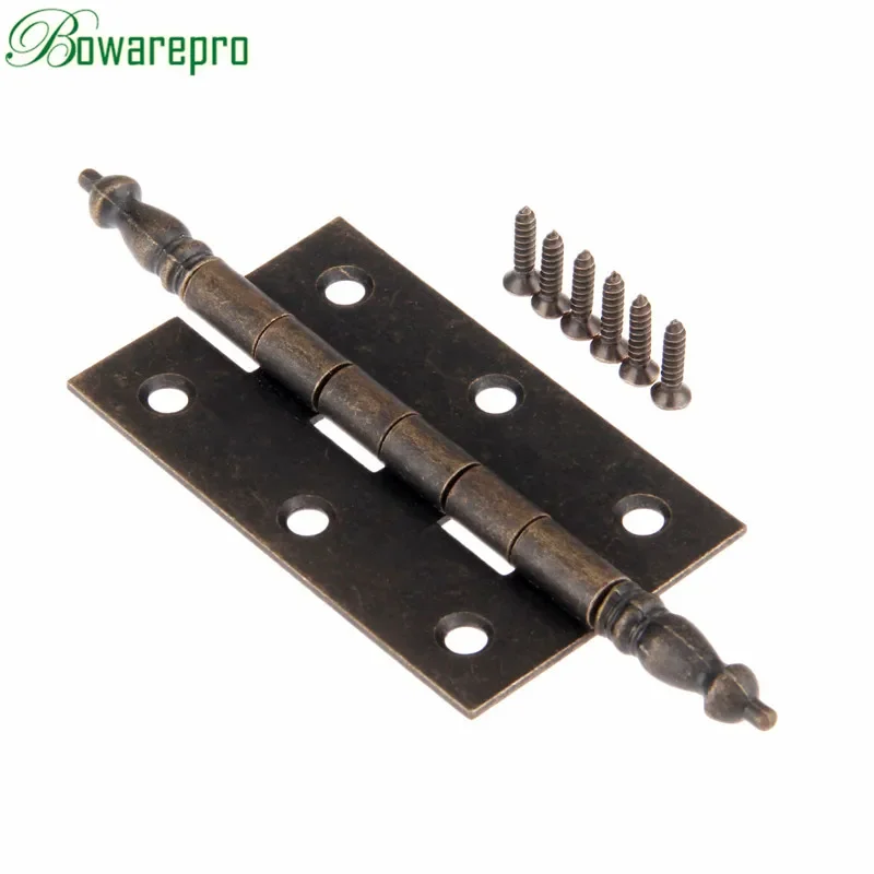 bowarepro 127*76mm Antique Bronze Crown Head Hinge 6 Holes Jewelry Gift Box Decorative Hinge for Cabinet Furniture Accessories*1