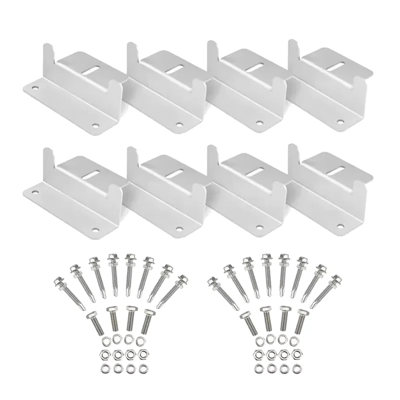 

A03Z-8PCS Solar Panel Mounting Bracket Kits Roof Z-Style Bracket Photovoltaic Panel Z-Bracket Stand For Car Boat RV Yacht