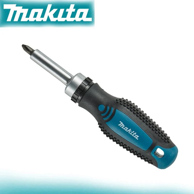 Makita D-58833 Handschraubendreher mit magnetischer Ratsche, halbautomatischer, positiver, negativer Gummi-Schraubendreher, rutschfeste Handwerkzeuge