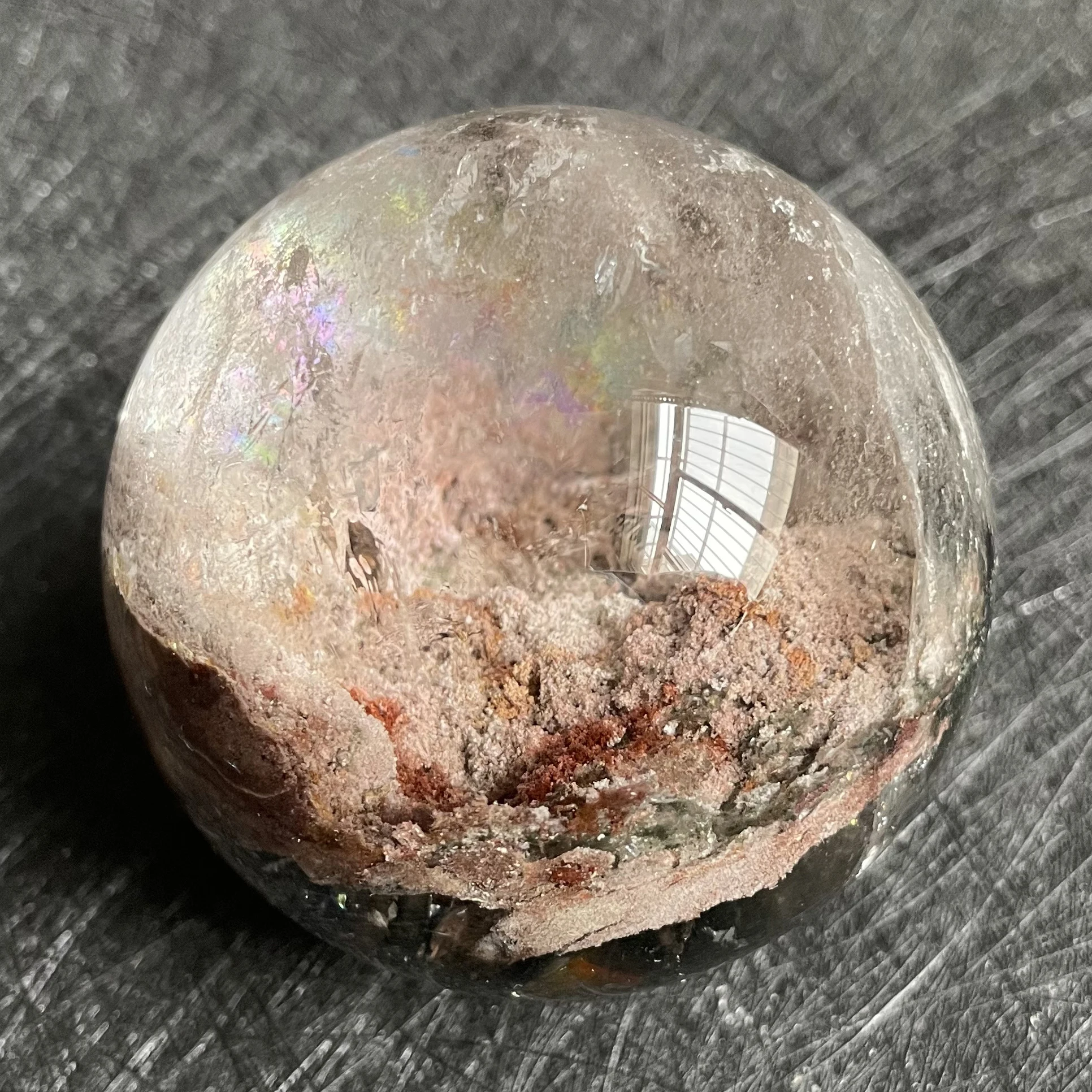 

355g Natural Green Phantom Quartz Sphere Decoration Polished Garden Quartz Crystal Ball Reiki Healing L245