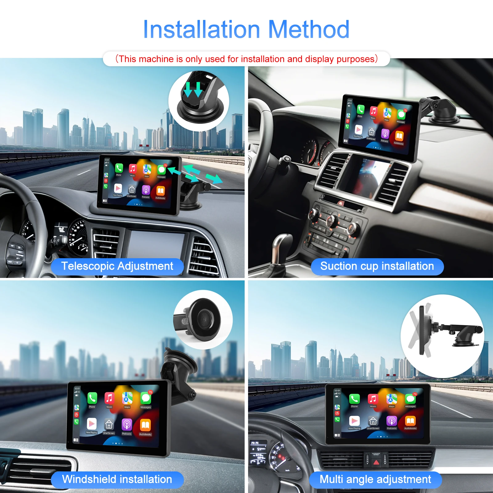 Podofo Expansion bracket holder Suction cup bracket for MP5 Car Radio Carplay Multimedia Video Player