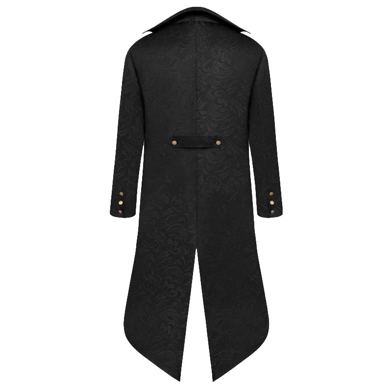 Plus size Halloween medievale Vintage giacca lunga nero abbigliamento uomo gotico Steampunk Punk Trench uomo Retro Warrior Knight Coat