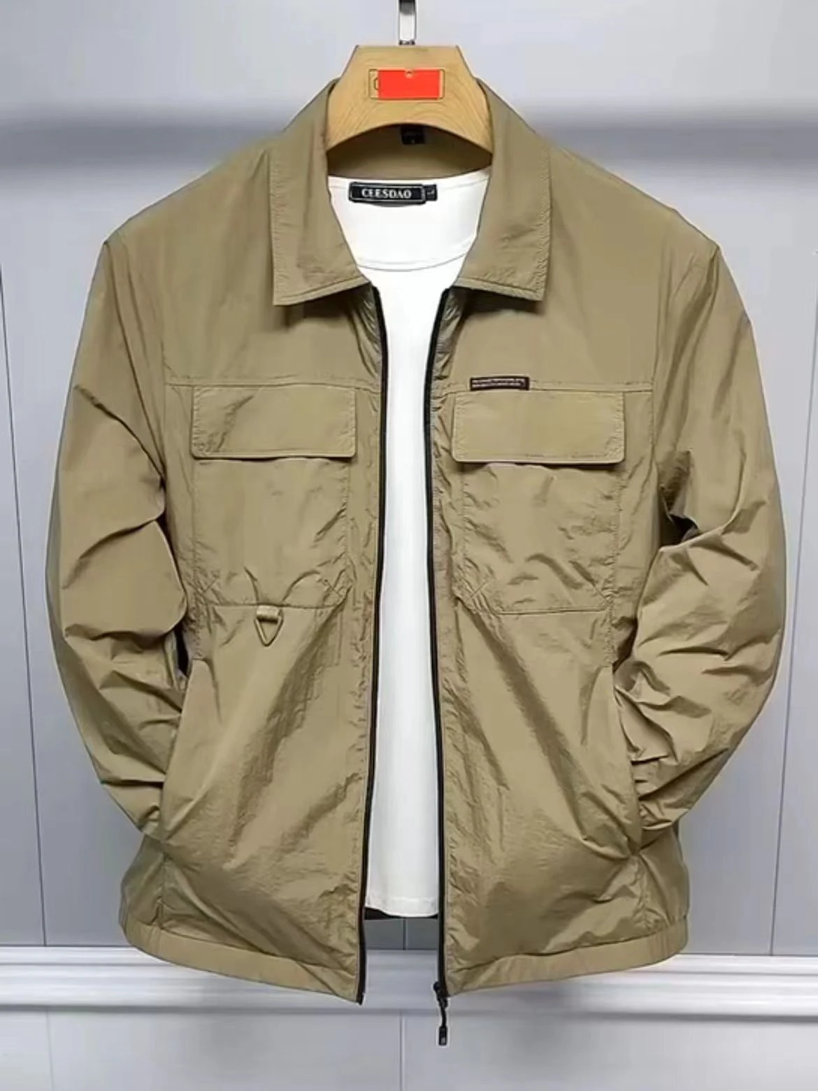 

Легкая летняя новая повседневная универсальная мужская дышащая куртка с воротником и несколькими карманами, рабочая одежда, верхняя одежда