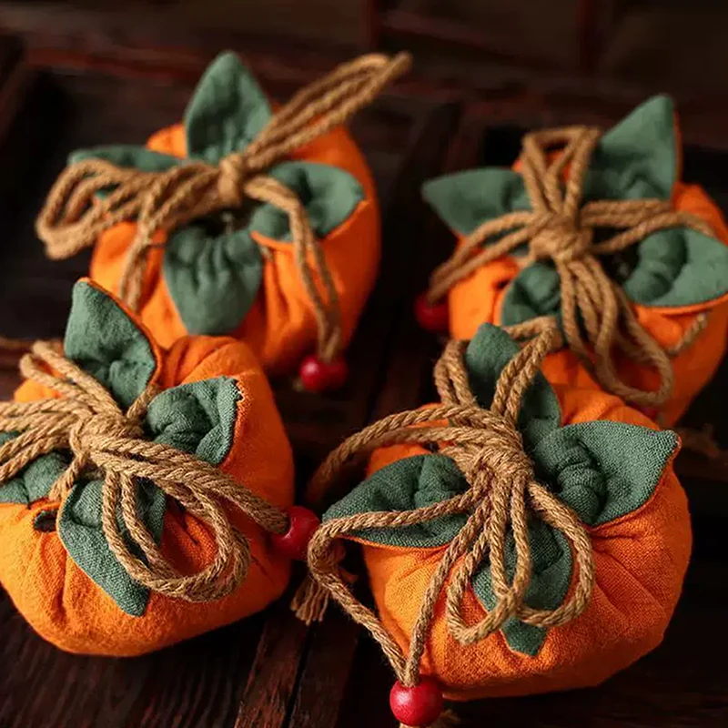 Incense Bag With Persimmon Pendant, Can Be Hung On Rearview Mirror Or Car,Blessing Purse,Empty Bag Material Kit For Good Fortune view 5