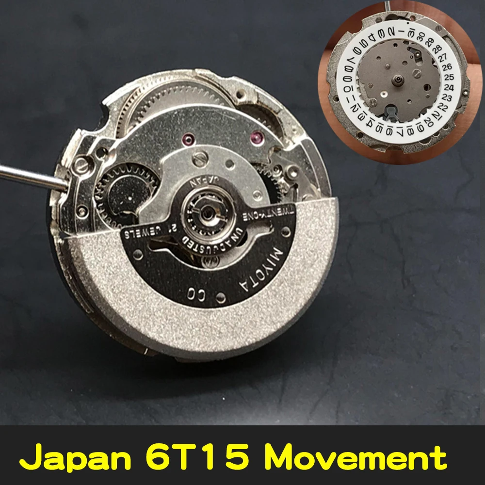 

Miyota 6T15 Automatic Mechanical Movement for Women's Watch Small Size Self-winding with Datewheel Japan Citizen 21 Jewels Movt