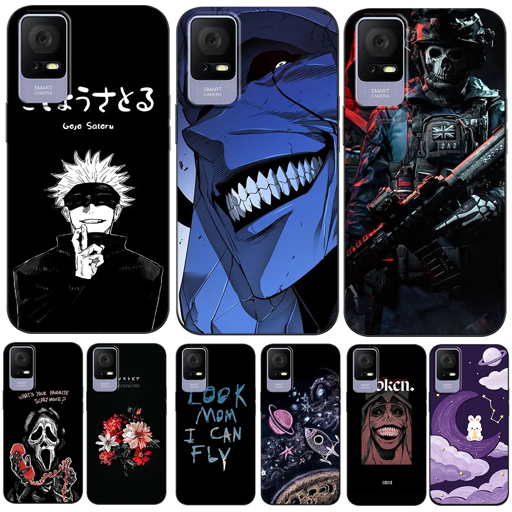 Case For TCL 405 406 408 Case Back Phone Cover Protective Soft Silicone Tpu cute anime army snake