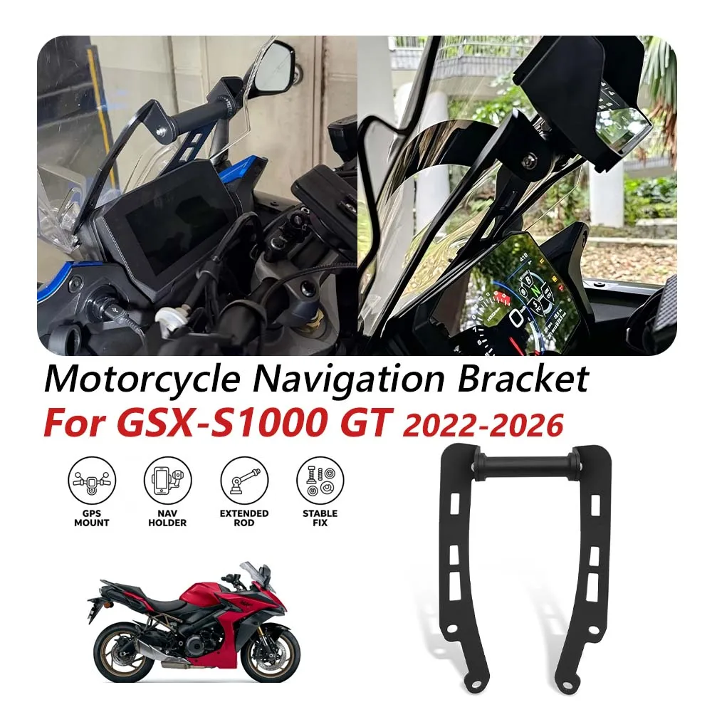 For GSX-S1000GT GSX-S1000 GT Plus GSXS1000GT GSX S1000 GT 2022 2023-2026 Motorcycle Navigation Bracket Phone Holder GPS Support