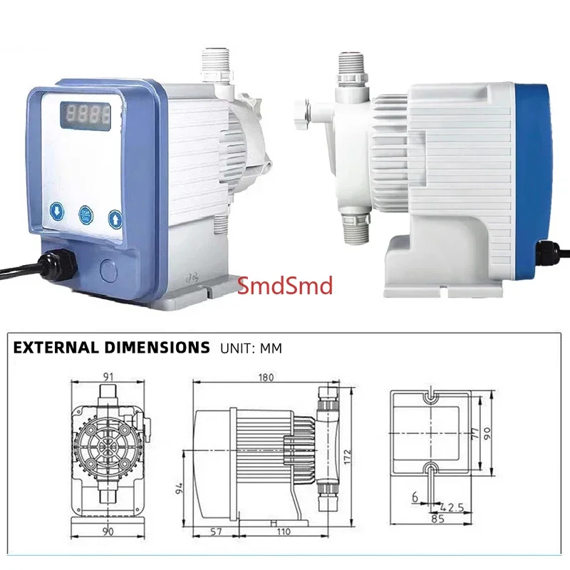 Water Treatment Liquid Micro-acid Chemical Chlorine Metering Dosing Pump Electromagnetic Diaphragm Pump