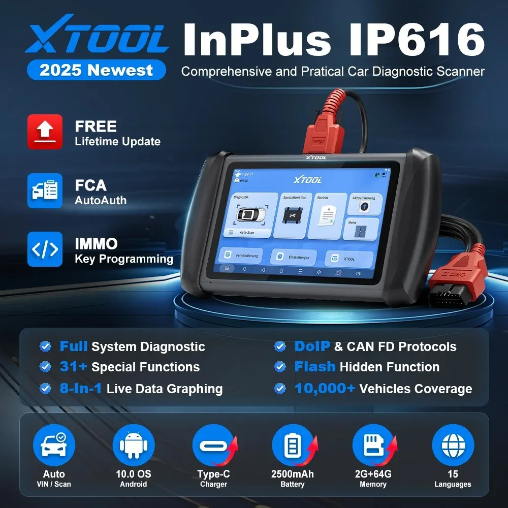 Professional for XTOOL IP616 OBD2 Car Scanner Car Diagnostic Tool Engine Analyzer view 2