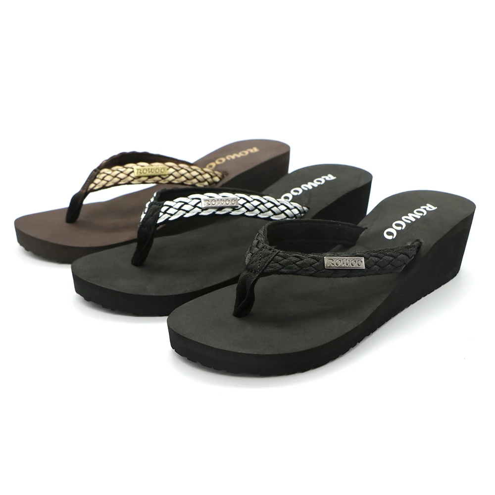 Chanclas de moda para mujer, sandalias de cuña, zapatillas de playa informales de verano, plataforma impermeable, tacones altos de 5CM