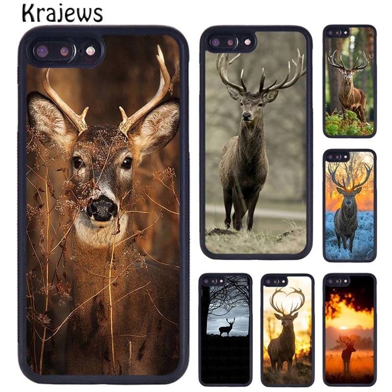 Krajews Deer Reindeer Animal Phone Case Cover For iPhone 16 15 14 plus X XR XS 11 12 13 pro max coque