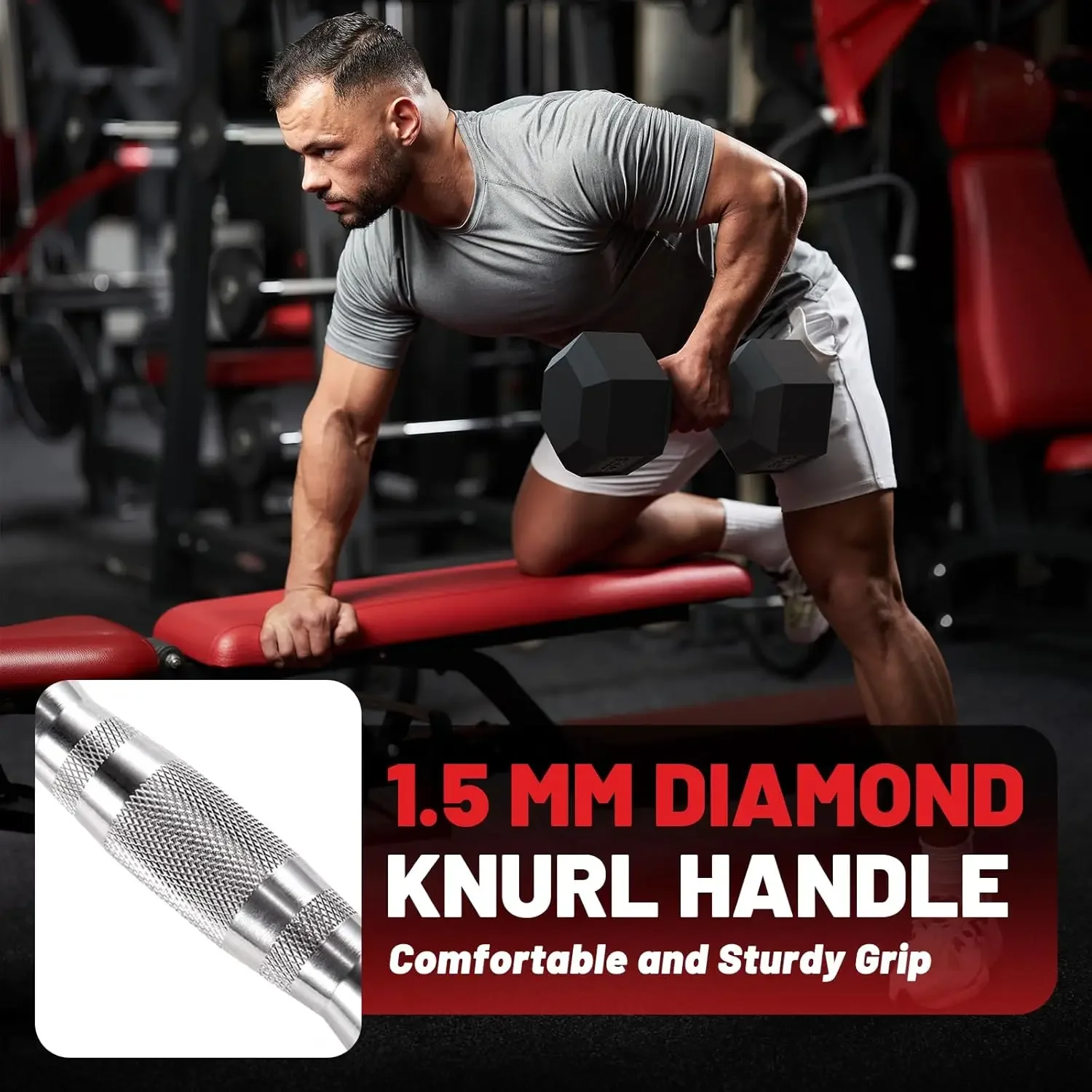 

[XMSJ]HEX Dumbbell Set 2.5-125lb, Rubber Encased Home Gym Dumbbells, Exercise & Fitness Weights Dumbbells(50ld，pair）