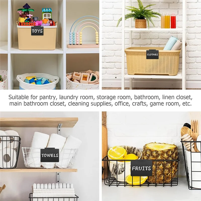 NEW 32 Piece Plastic Basket Bin Clip Labels - Removable And Reusable Dry Erase Labels For Home Organizing
