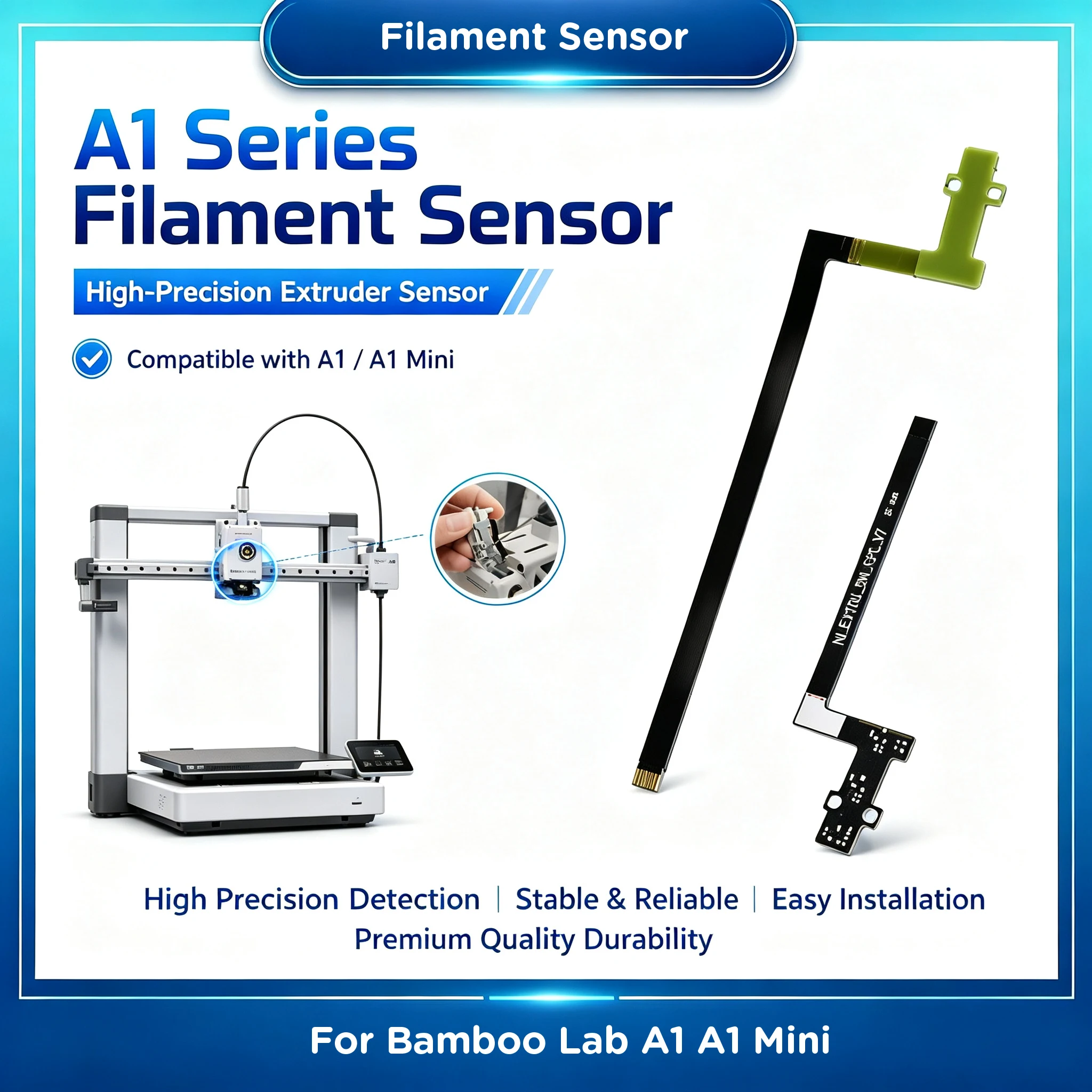 Filament Sensor Replacement Hall Feed Board for Bambu Lab A1 A1 Mini, Extruder Hotend Filament Monitoring 3D Printer Accessories