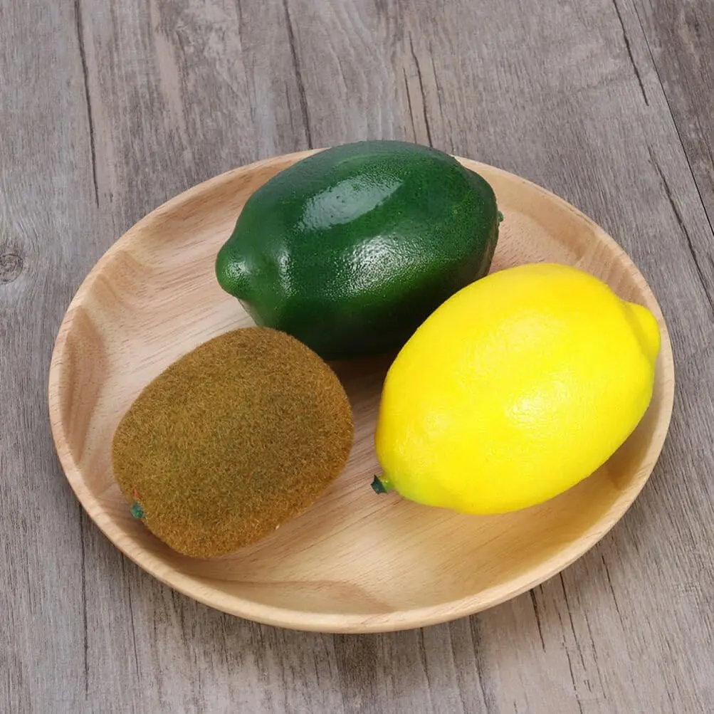 4 Pcs Artificial Fruits Plastic Fake Fruit Kiwi Simulation Fruit Model for Home Kitchen Party Photoshoot Decoration Brown