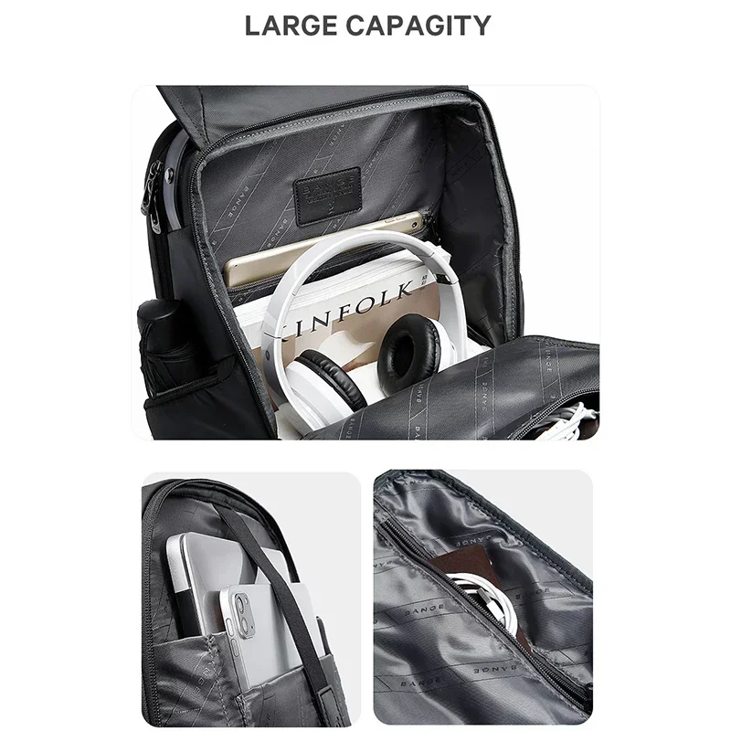 Mochila casual masculina e feminina, mochila escolar com compartimento para laptop, à prova d'água, designer de moda, mochilas de negócios