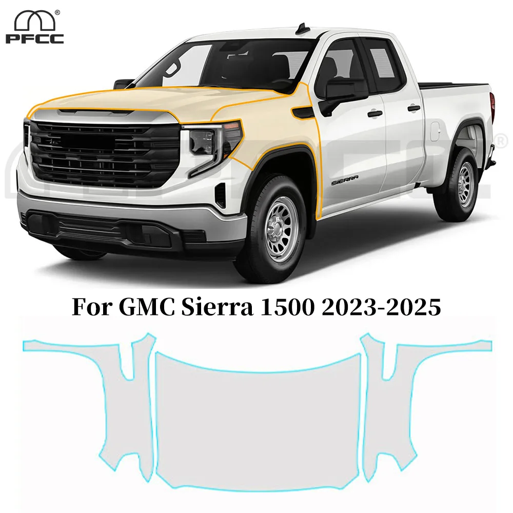 

Pre-cut PPF TPU Anti-Scratch Paint Protection Film For GMC Sierra 1500 2023-2025 Car Clear Bra Resistant Repairable Invisible