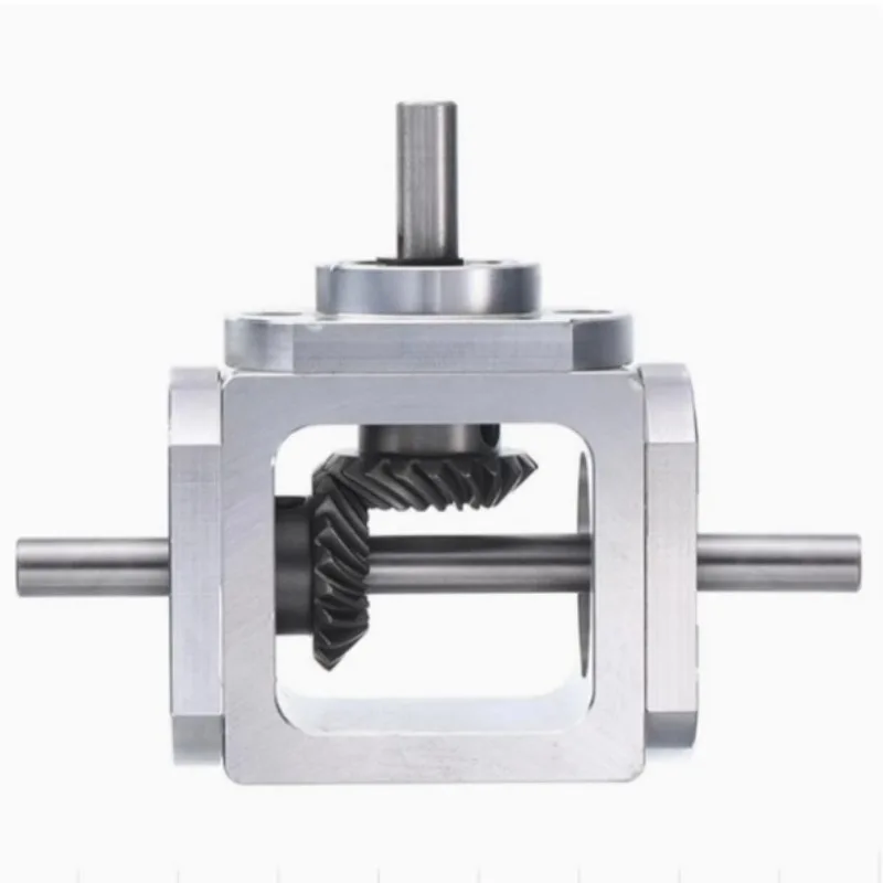 Right Angle Bevel Gearbox 1:1 Ratio 6mm Shaft T-Type Cross Steering Gear Reducer Corner Converter