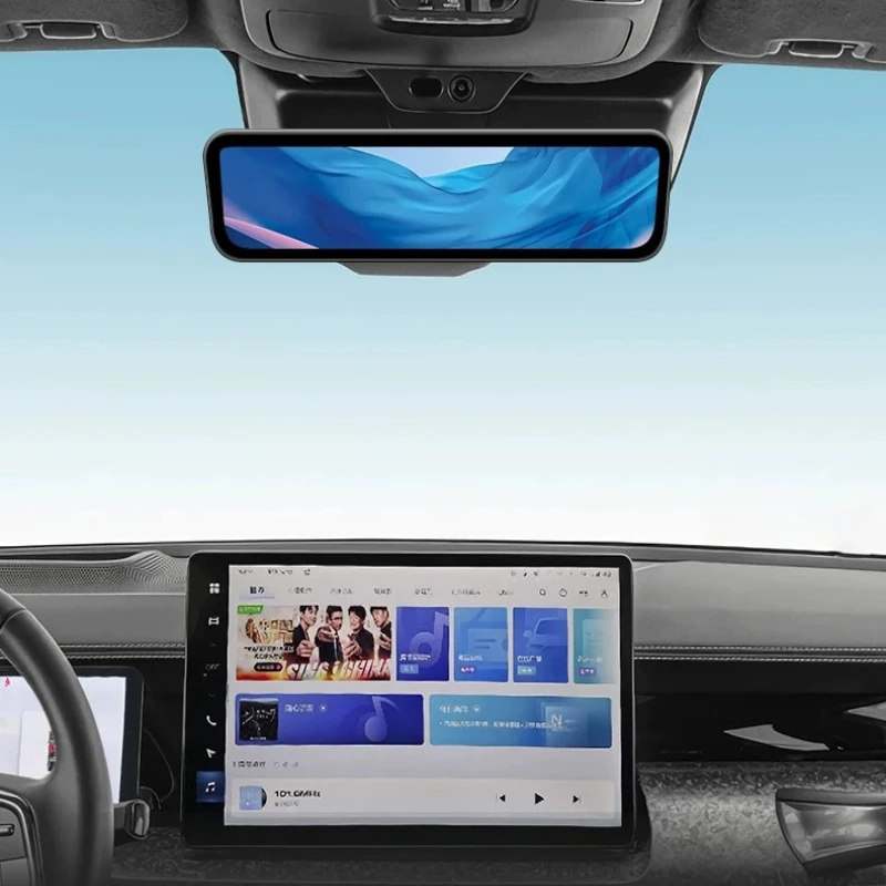 For Tesla Model Y/3 Dash Cam Car DVR Digital Signal Rearview Mirror Camera IPS Screen HD Night Vision Vedio Recorder Accessories