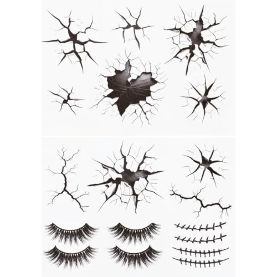 Halloween Creepy Cracks Face Tattoo Makeup Set