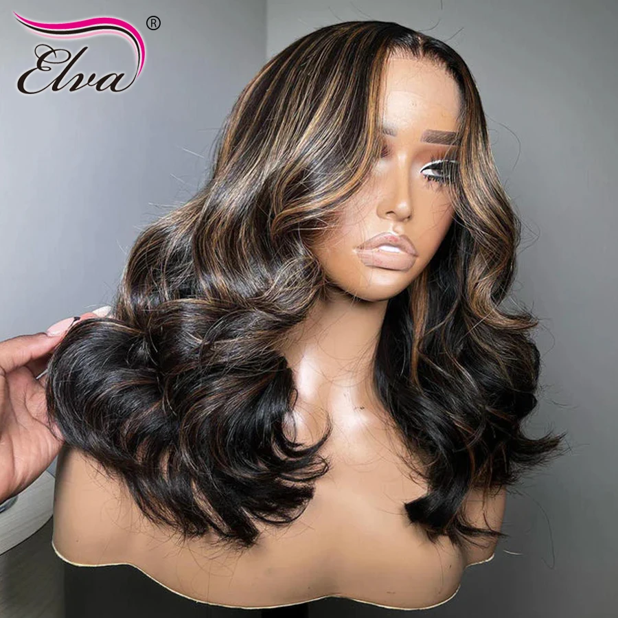 250% Highlight HD Glueless Wig Human Hair Ready To Wear 13x6 HD Frontal Wig Pre Plucked Loose Wave 6x6 HD Lace Closure Wig Remy