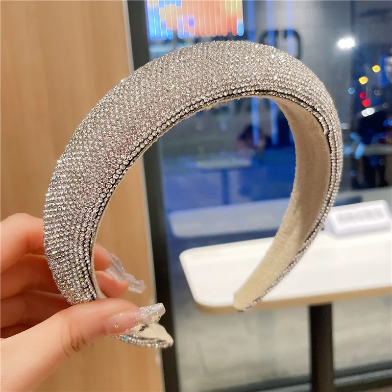 South Korea\'s   full drill headband rhinestone bright shiny headhoop2022 high-end high-end cranial top hair accessories female