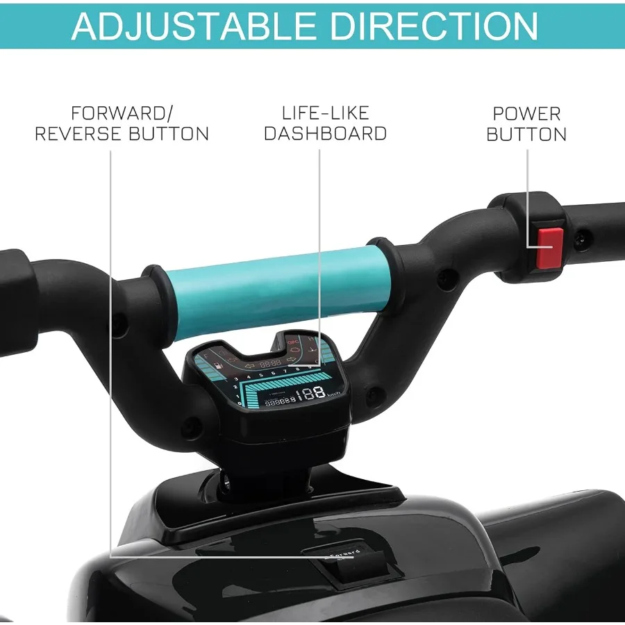 6V Kids ATV 4-Wheeler Ride on Car, Electric Motorized Quad Battery Powered Vehicle with Forward/Reverse Switch for 18-36 Months