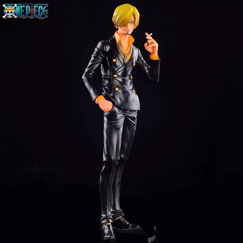 ONE PIECE Black Smoking Sanji Oversized 28cm Gk PVC Statue Action Figurine Desk Collectible Anime Model Toys Figures Gift