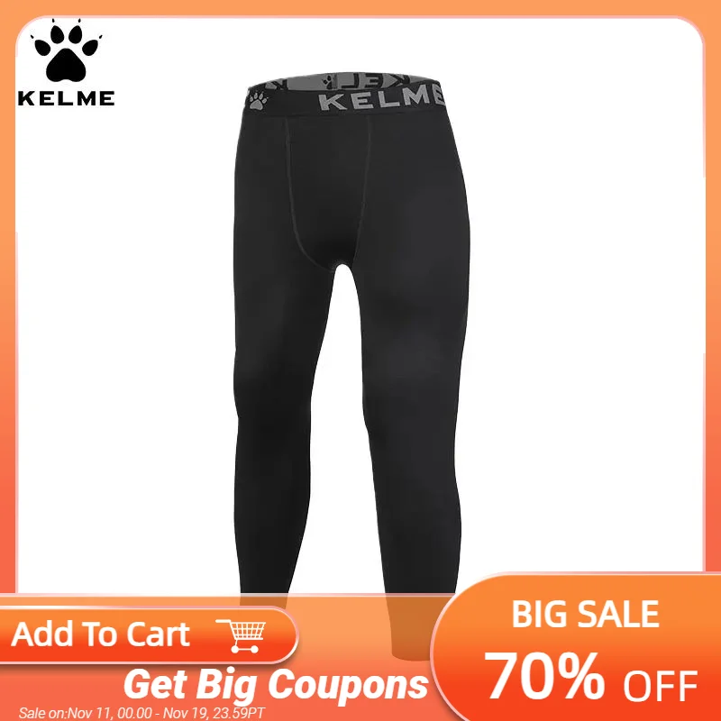 

Kelme Children's Velvet Tights Sports Football Training Fitness Pants Men's Basketball Underlay Running Compression Pants