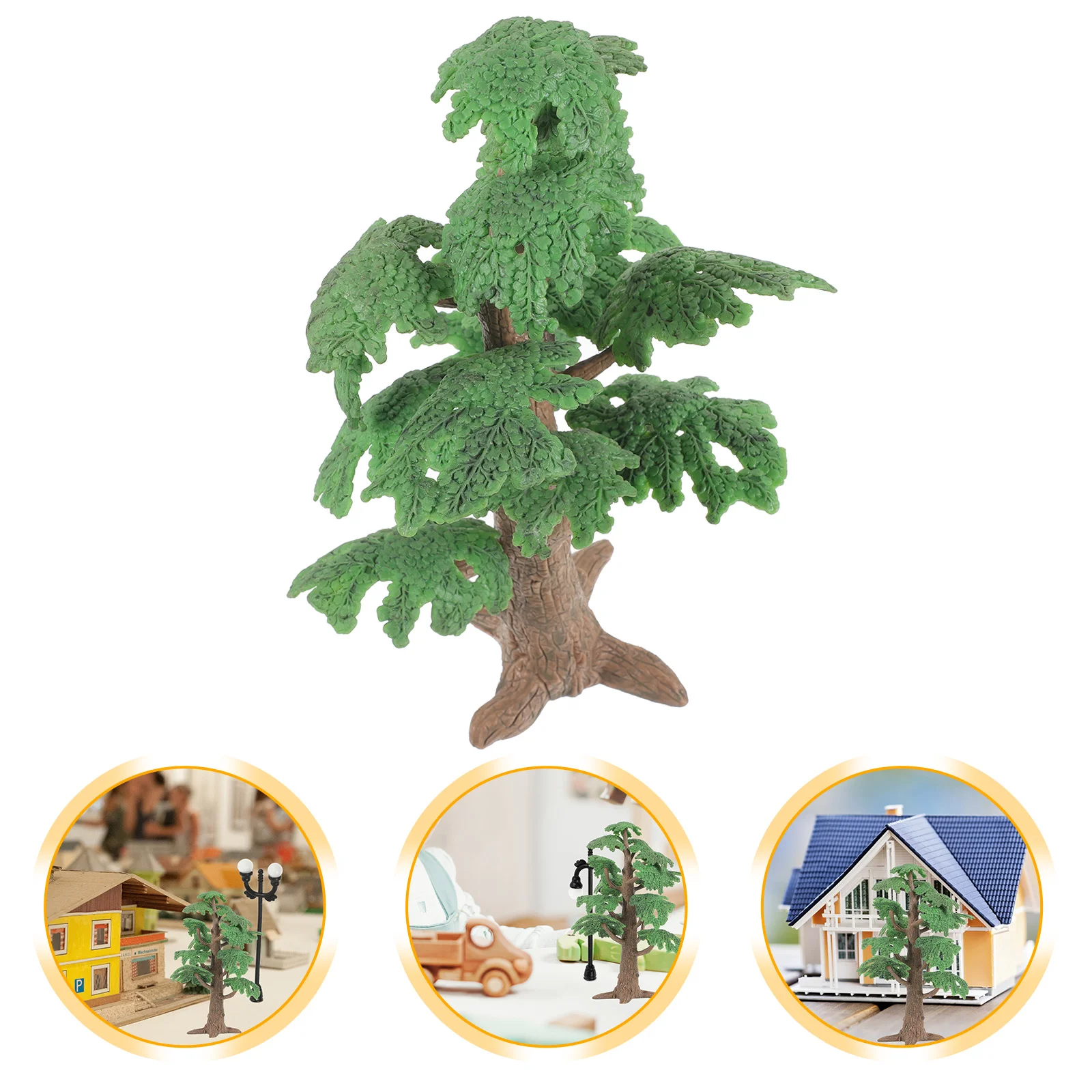 2 PC Miniature Tree Trees Toy Plants Green Ornaments Landscape Maple Cypress Model Scenery Child