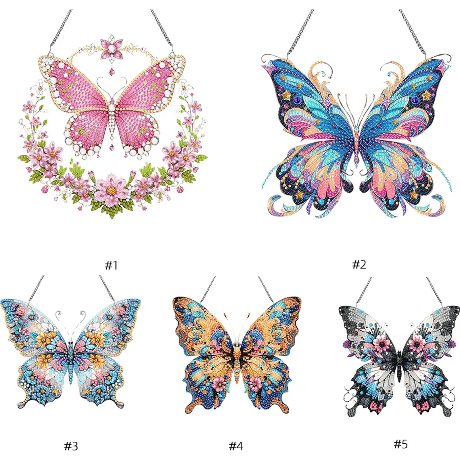 

Набор для алмазной вышивки 2D «Бабочка»: плоские алмазные картины, подвесные украшения, стразы, декор для окон, стен и дверей