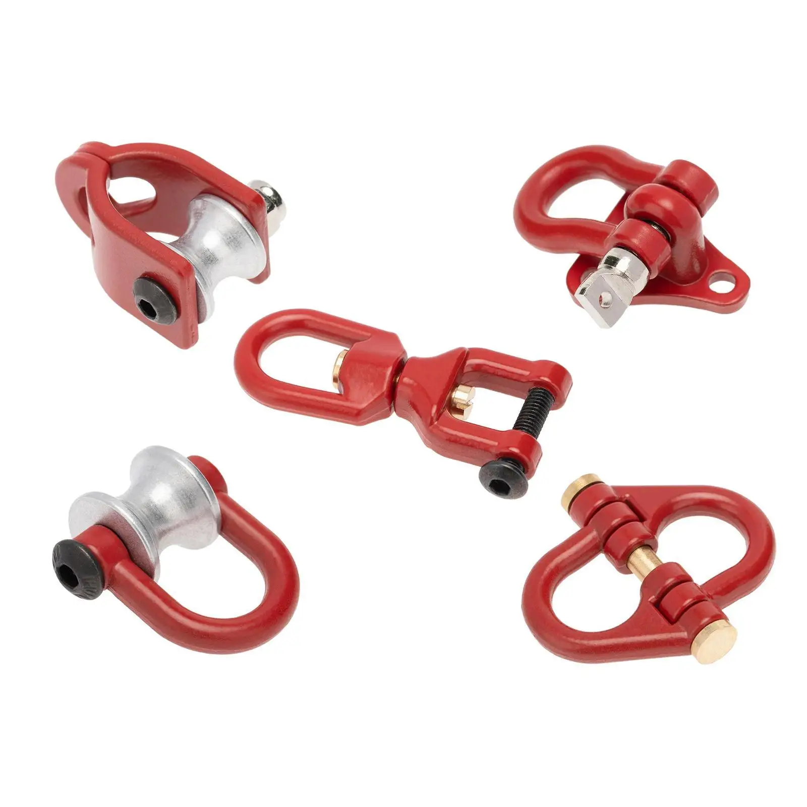 5pcs Metal RC Car Trailer Hitch Buckle Tow Shackles for 1/10 Rock Crawler Axial SCX1