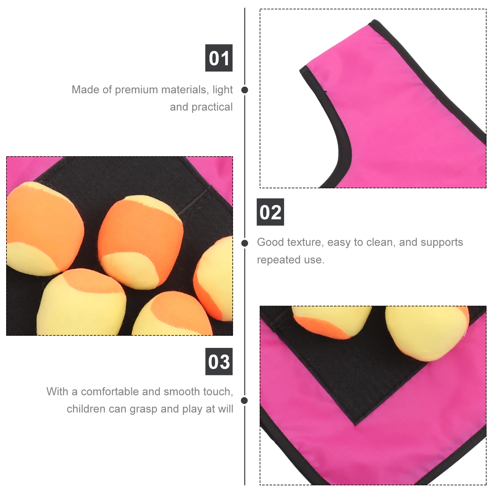 10 pcs Sticky Ball Vest Set Self Stick Front Surface Perfect for Kids Soft Balls Toys Games
