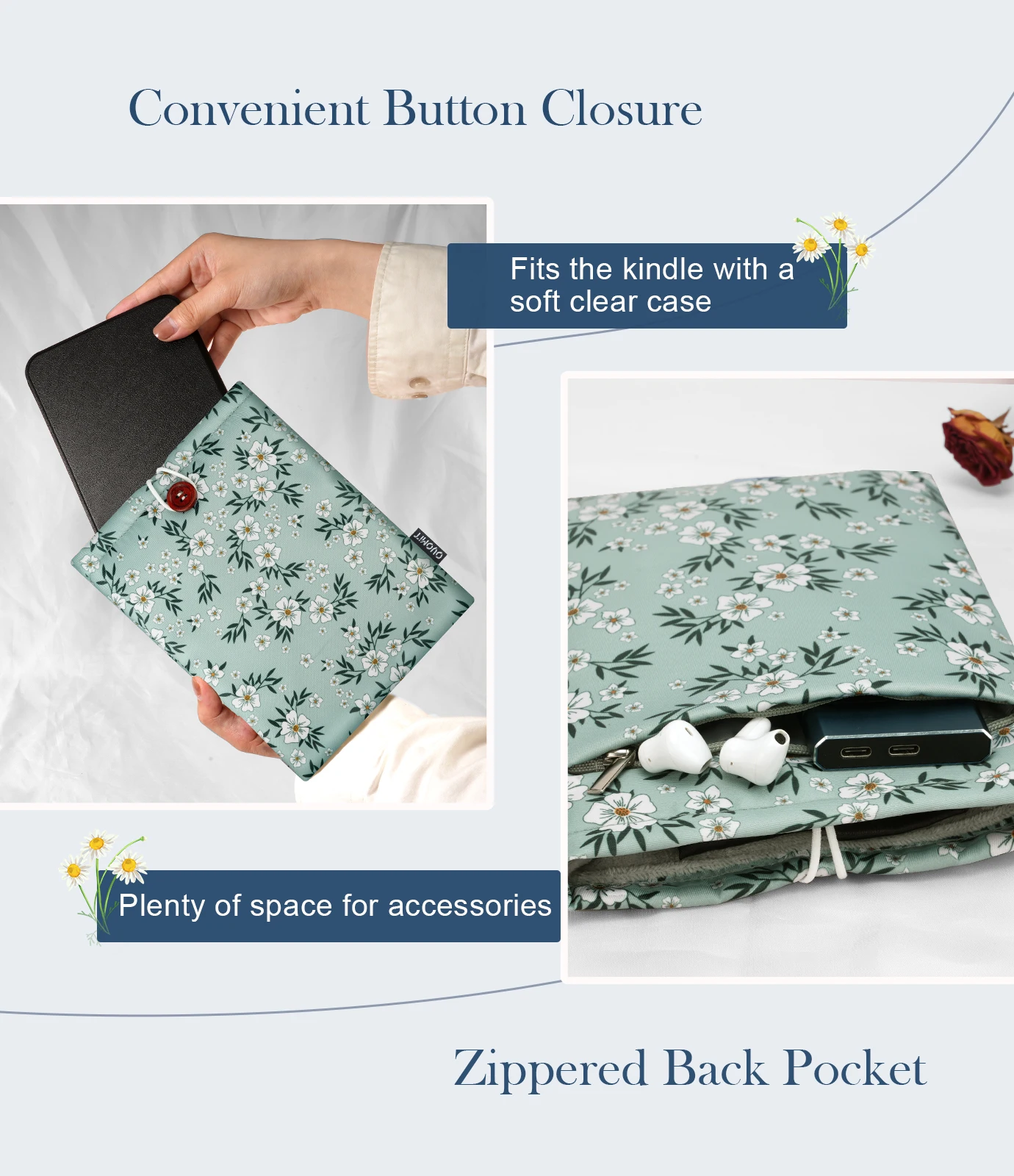 Sleeve Case for 7" Kindle Paperwhite/Colorsoft Signature Edition (2024 Released), Protective Pouch Bag Case Cover for 6-7 Inch