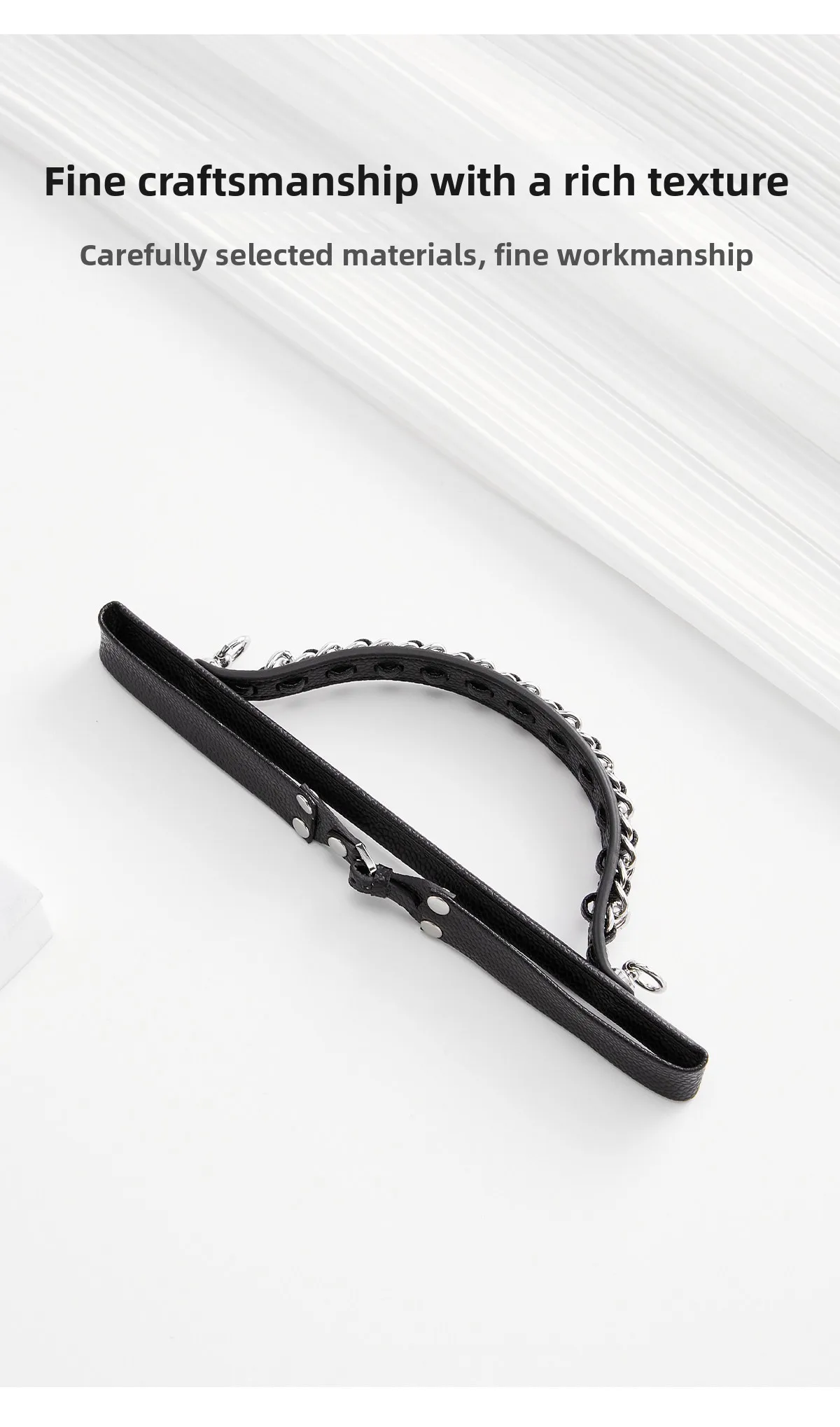 Cowhide Leather Chain Top Handle,Wear-through Handle Replacement Accessories Compatible with WOC Wallet On Chain Bag