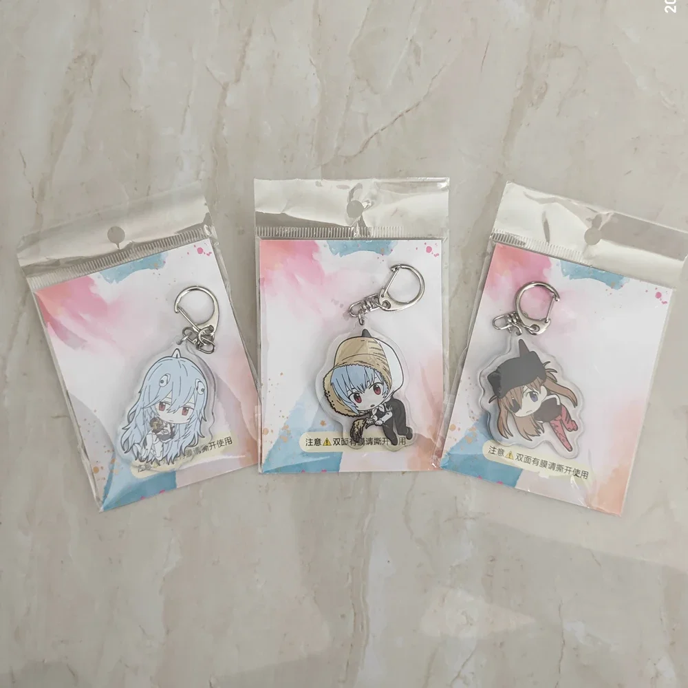 Anime EVA Ayanami Rei Katsuragi Misato Asuka Langley Soryu Ikari Shinji Nagisa Kaworu Keychain Accessories Cosplay Cartoon Badge