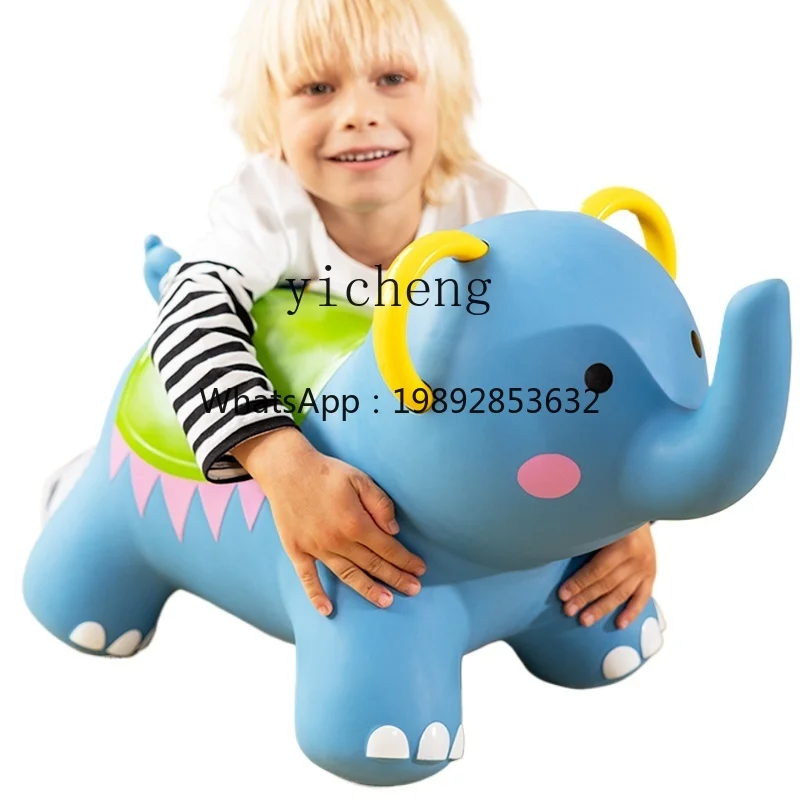 ZZ Children's Jumping Horse Baby Inflatable Horse Baby Riding Toy Pony Rocking Anti-Fall Elephant