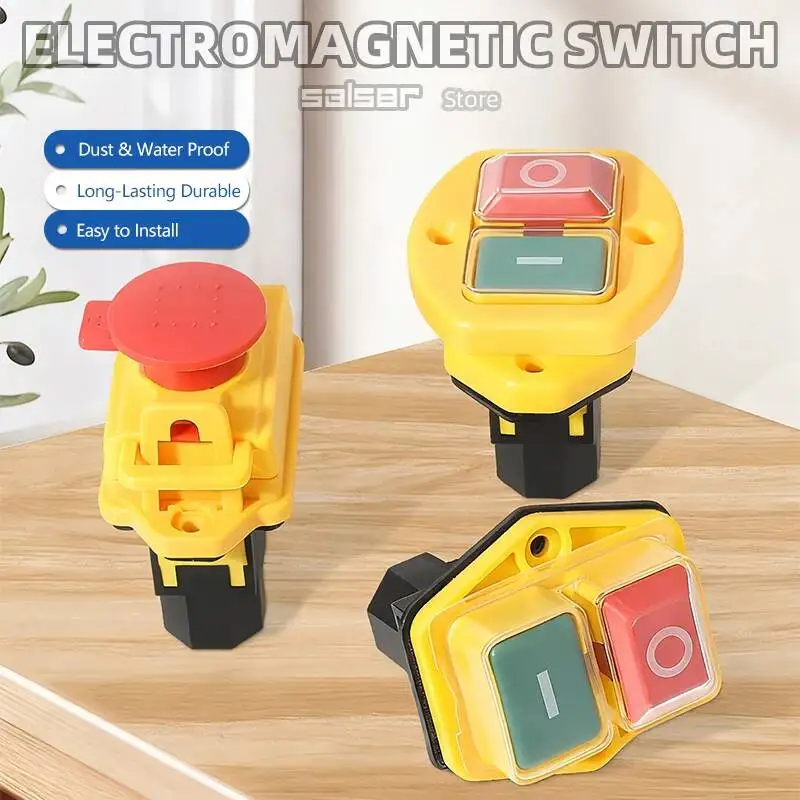 Electromagnetic Push Button Switch Self-locking Undervoltage Protection Magnetic Starter 250V Power Control