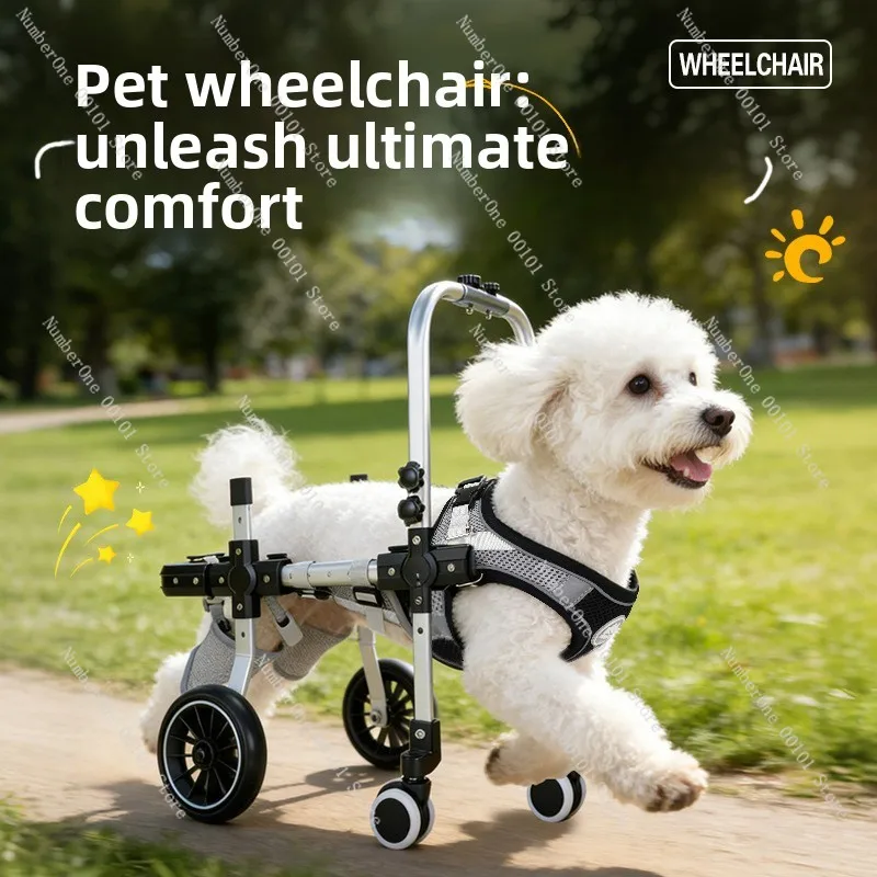 Dog Wheelchair Pet Cat Hindlimb Wheelchair Upgraded Retractable Pet Hindleg Assist Car Paralyzed Driving Aid