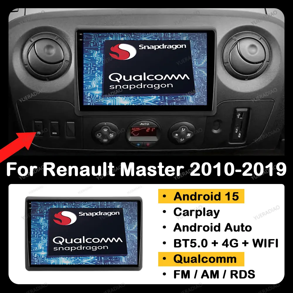 

Android 15 Car Radio For Renault Master 2010 - 2019 For Nissan NV400 2010 - 2020 For Opel Movano 2 2010 - 2019 GPS NAVI BT 2DIN
